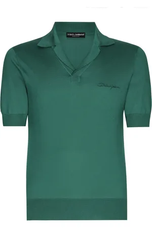 Dolce & Gabbana Logo-embroidered silk polo shirt
