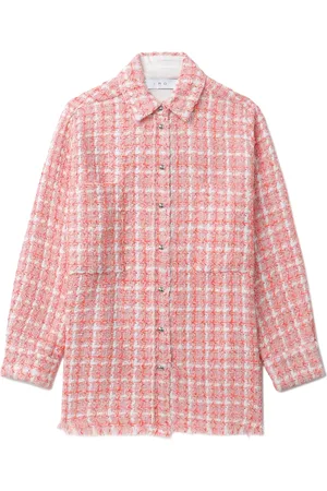 IRO Plaid-check tweed shirt