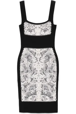 Alexander McQueen Snake print knit dress