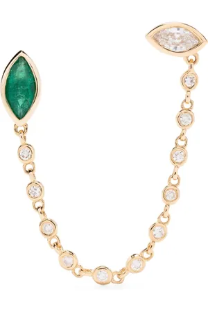 Shay 18kt yellow diamond and emerald drop earring