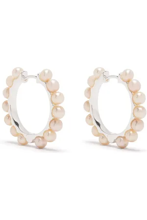 Dower and Hall Large timeless pearl huggie hoops
