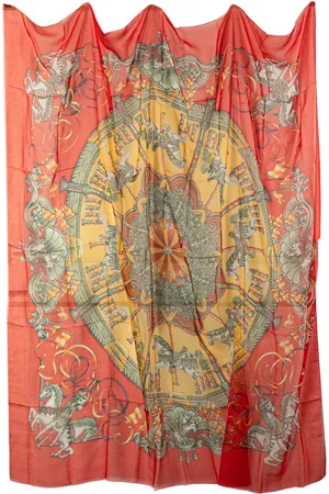 Hermès 20th Century Luna Park Chiffon Silk Scarf scarves