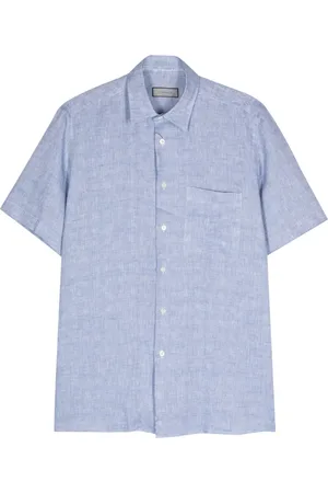 CANALI Short-sleeve linen shirt