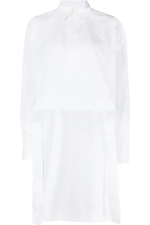 Plan C Asymmetric-hem cotton shirt