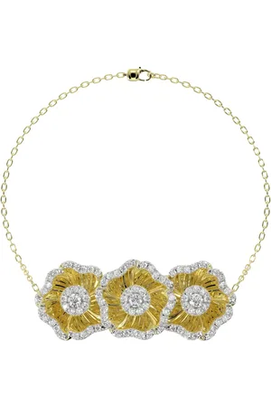 Marchesa Notte 18kt yellow floral diamond bracelet