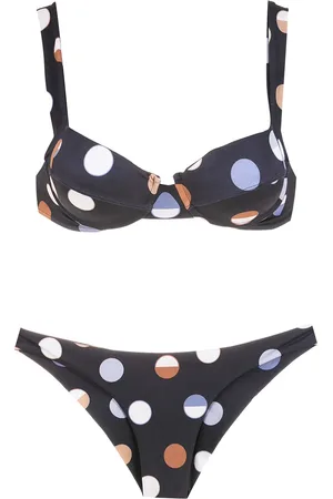 Brigitte Polka dot-print balconette bikini set