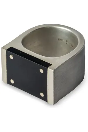 PARTS OF FOUR Plate sterling- matte-jet ring