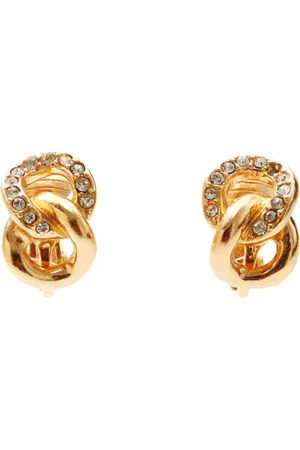 Dior Rhinestone-embellished clip-on earrings