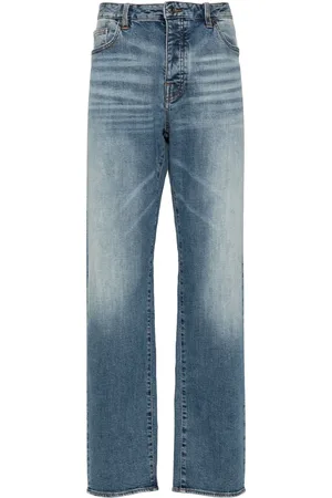 Armani Exchange Logo-embroidered straight jeans