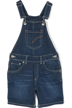 Dondup Logo-patch denim dungarees