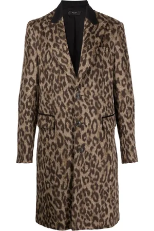 AMIRI Brushed leopard-print single-breasted coat