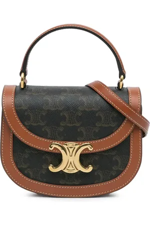 Céline 2023 Mini Triomphe Coated Canvas Besace Clea satchel