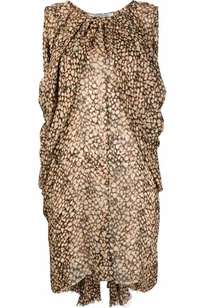 Saint Laurent 2000s animal-print sleeveless silk dress