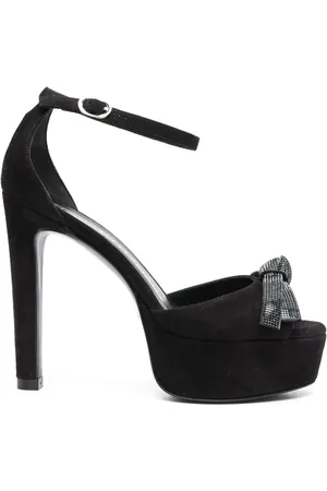 Stuart Weitzman Discoplatform 130mm bow-detail sandals