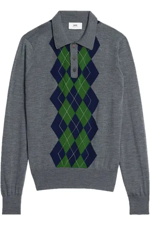 Ami Diamond-knit polo shirt