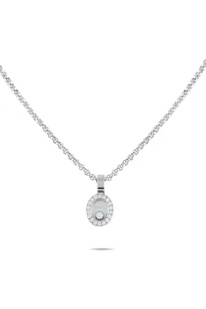 Chopard 18K white gold Happy Diamond necklace