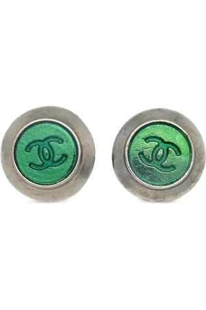 CHANEL 1999 CC button earrings