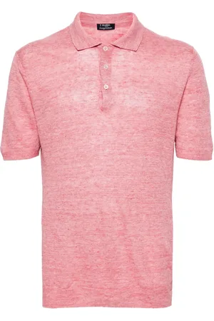 BARBA Mélange linen polo shirt