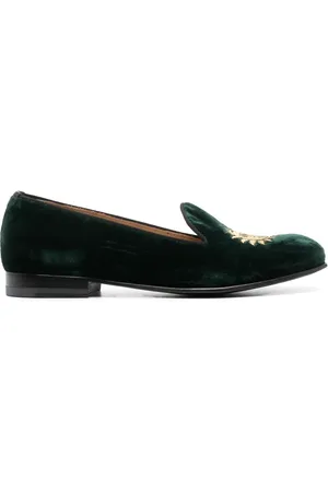 Scarosso Embroidered velvet loafers