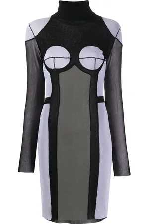 Jean Paul Gaultier 2000s turtleneck panelled sheer dress