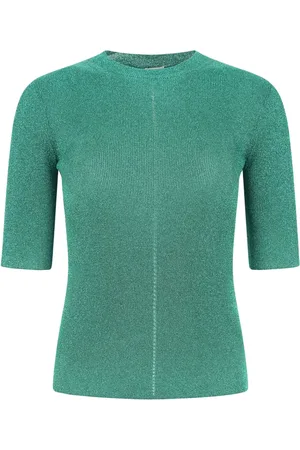 Saint Laurent Short-sleeved metallic knit top