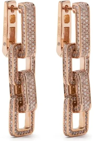 Shay 18kt rose gold Triple Deco diamond earrings