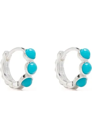 Dower and Hall Small turquoise huggie hoops