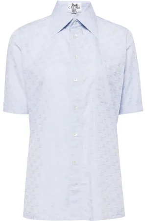 Céline 1990-2000 Triomphe-jacquard cotton shirt