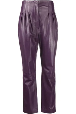 Alberta Ferretti Tapered-leg leather trousers