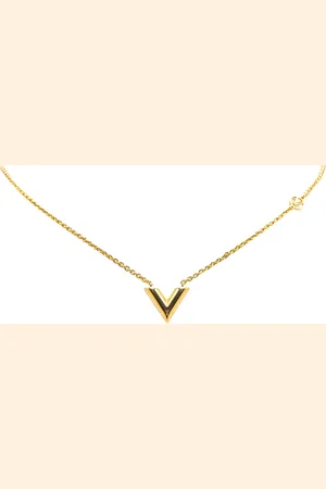 LOUIS VUITTON 2023 Plated Essential V Necklace costume necklace