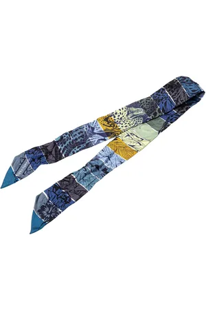 Hermès 20th Century Jungle Love Rainbow Silk Twilly Scarf scarves
