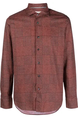 Tintoria Mattei Dogtooth-print cotton shirt