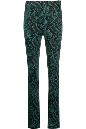 Atlein Snakeskin-print flared trousers