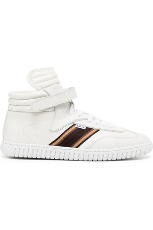 Bally Side-stripe leather high-top sneakers