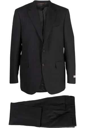 CANALI Checked single-breasted wool suit