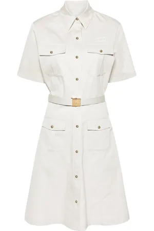 Miu Miu Logo-patch shirt dress