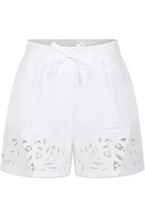 ERMANNO SCERVINO Lace-panel linen-cotton shorts