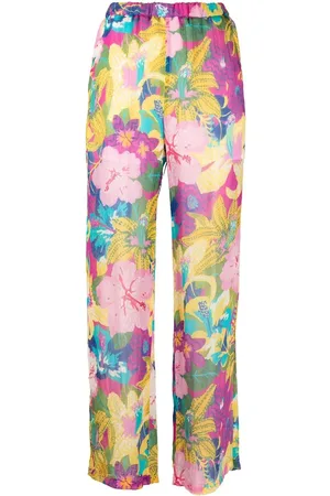 Msgm Floral-print wide-leg trousers