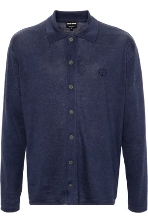 Giorgio Armani Classic-collar fine-knit shirt
