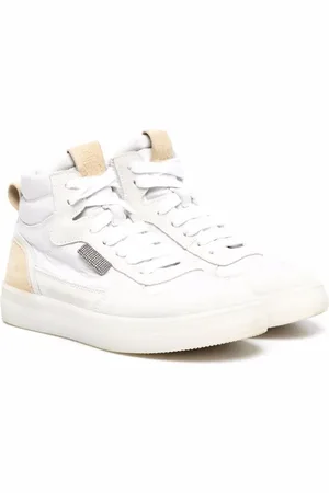 Brunello Cucinelli Embellished leather high-top sneakers
