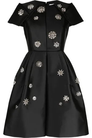 DICE KAYEK Crystal-embellished short-sleeve dress