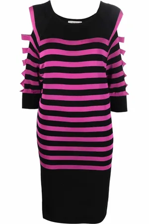 Jean Paul Gaultier 2000s striped cut-out dress