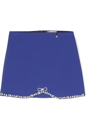 Elisabetta Franchi Rhinestone-embellishment crepe skirt