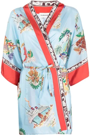 P.A.R.O.S.H. Graphic-print silk poncho