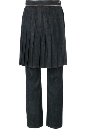 Jean Paul Gaultier Denim trousers with overlayed skirt