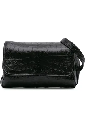 Saint Laurent 2019 Baby Crocodile Embossed Leather Monogram Niki shoulder bag