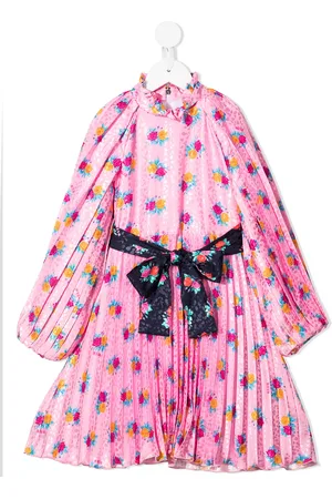 Msgm Floral-print pleated midi dress