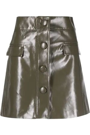 MVP Wardrobe Patent-finish A-line miniskirt