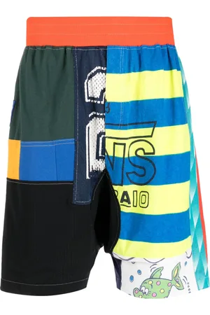 AMEN Patchwork-design track shorts