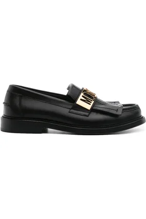Moschino Logo-plaque leather loafers